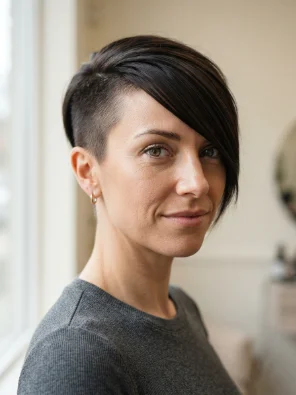 Asymmetrical Pixie With Long Bangs