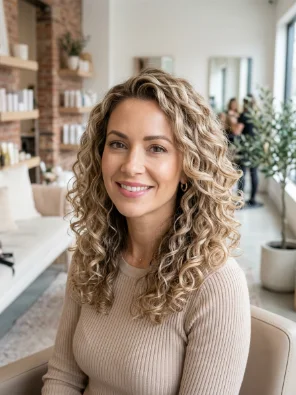 Beige Blonde Curls for a Softer Blonde