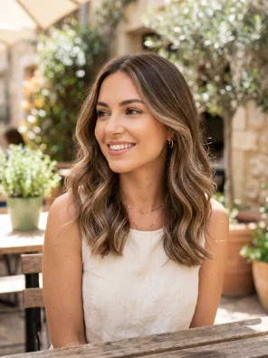 Beige Brunette Highlights
