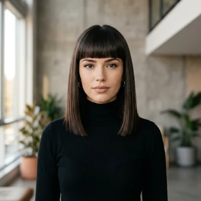 Blunt Hair With Bangs