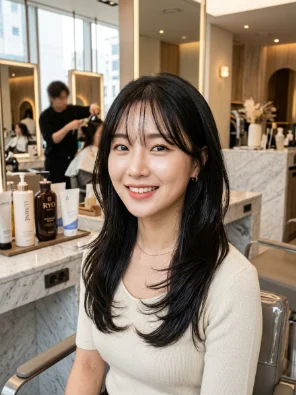 Butterfly Haircut With Korean-Style Air Bangs