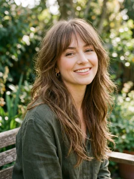 Classic Long Shag With Wispy Bangs