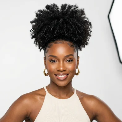 Curly High Puff