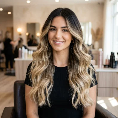 Dark Hair With Blonde Balayage Ends