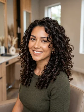 Espresso Brown Curls for a Glossy Dark Look