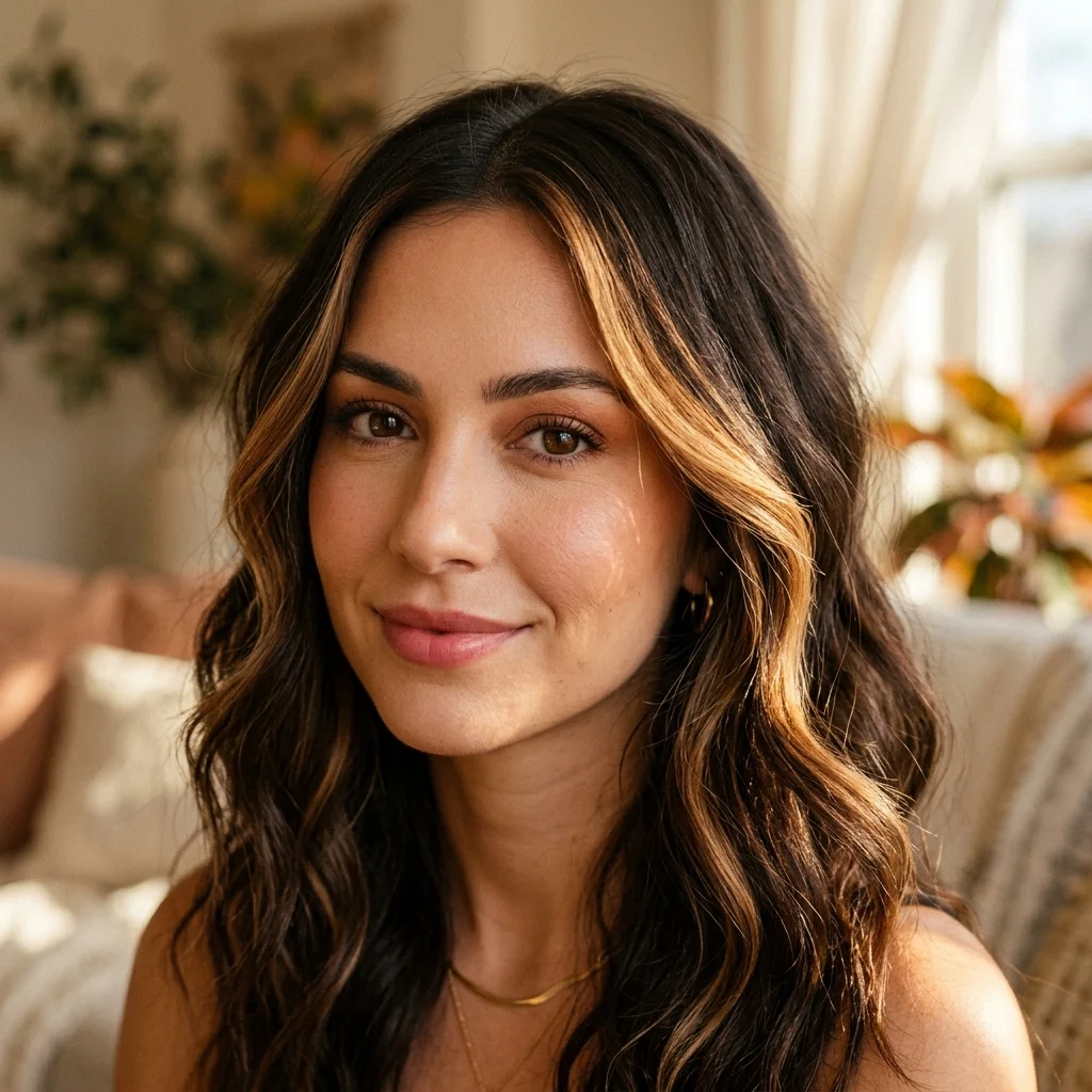 Face-Framing Caramel Highlights