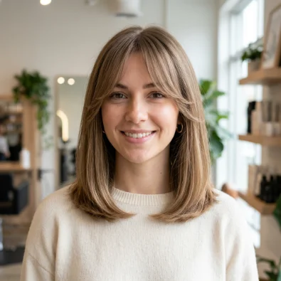 Fine Hair Lob with Curtain Bangs
