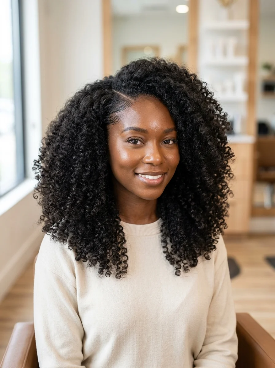 Fluffy Wash-and-Go With a Deep Side Part