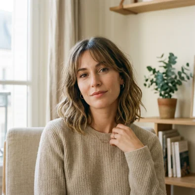 French-Inspired Lob with Curtain Bangs