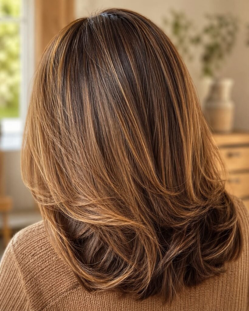 Golden Brown Layered Highlights