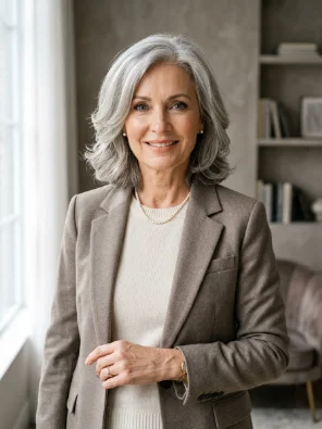 Gray Medium-Length Hairstyle