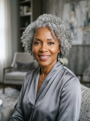 Grey or Silver Short Curls