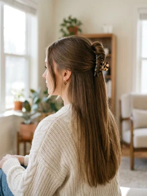 Half-Up Claw Clip Style