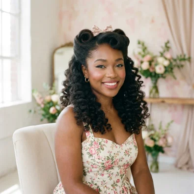 Half-Up Pin Up Curls