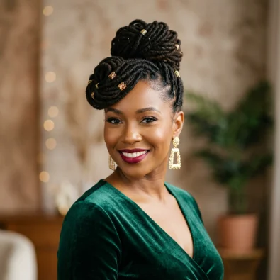 Loc Pin Up Updo