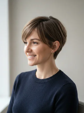 Long Pixie Haircut With Side-Swept Bangs