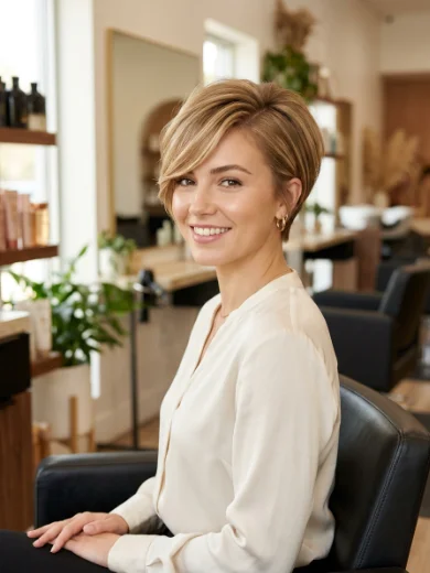 Long Pixie With a Deep Side Part