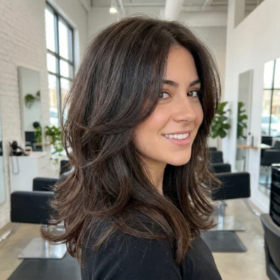 Medium Butterfly Haircut for Thick Hair