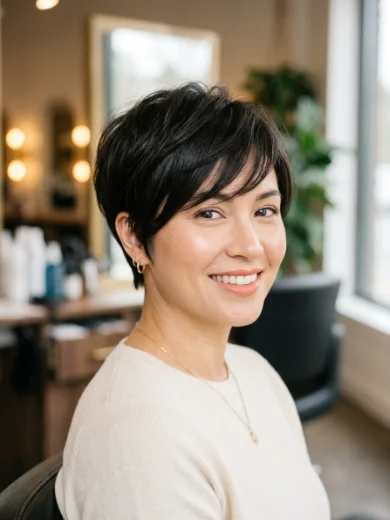 Pixie Cut With Side Bangs
