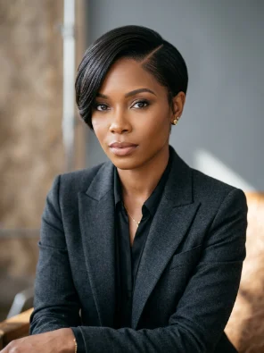 Pixie Cut with Deep Side Part