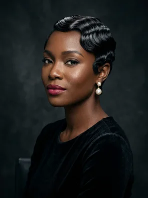 Pixie Cut with Finger Waves