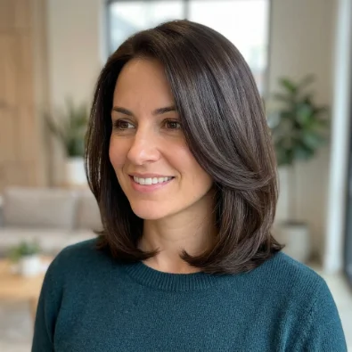 Rounded Shoulder-Length Bob