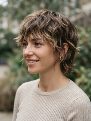 Shaggy Pixie Haircut With Messy Bangs