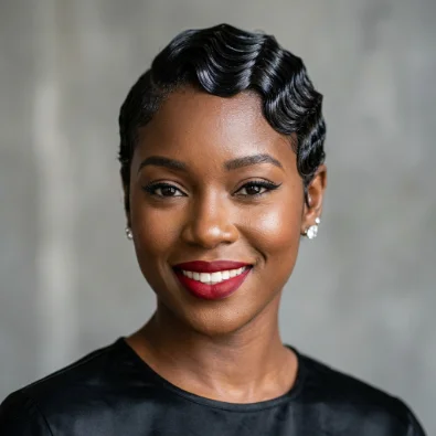 Short Natural Hair with Finger Waves
