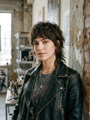 Short Wolf Cut with Bangs