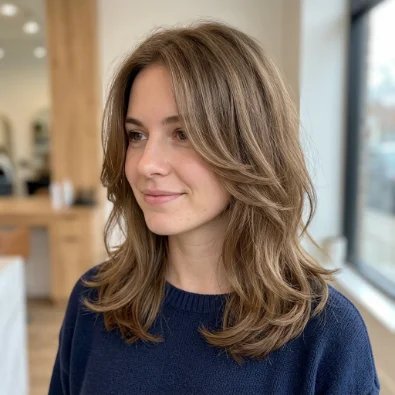 Shoulder-Length Butterfly Cut