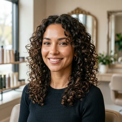 Shoulder-Length Layers for Curly Hair