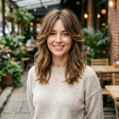 Shoulder-Length Shag for Thin Hair