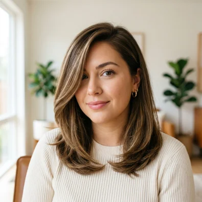 Side-Parted Shoulder-Length Cut