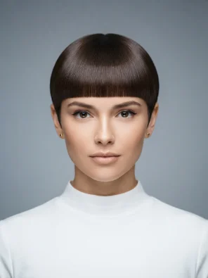 Sleek Pixie Cut With Blunt Bangs