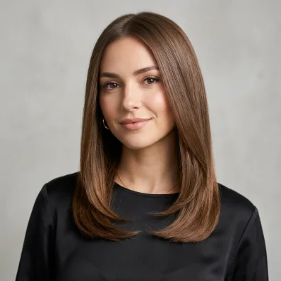 Straight Shoulder-Length Hair with Subtle Layers