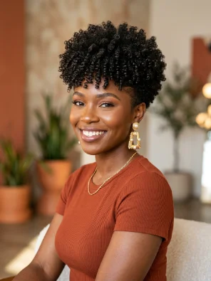 Tapered Afro with Defined Curls