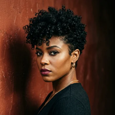 Tapered Curly Pixie