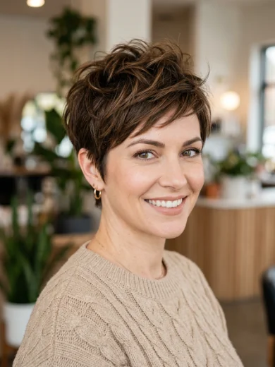 Textured Pixie With Crown Lift