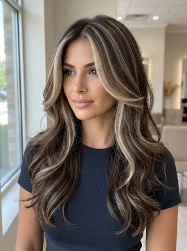 Beige Blonde Partial Highlights