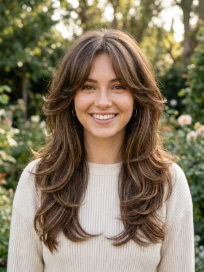 Butterfly Cut With Curtain Bangs
