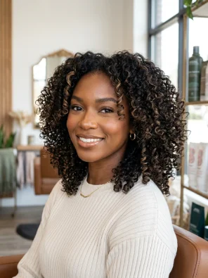 Caramel Highlights for a Safe First Color