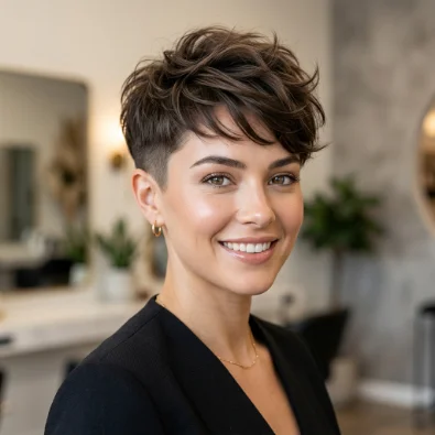 Classic Pixie With Shaved Sides
