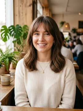 Collarbone Haircut with Soft Baby Curtain Bangs
