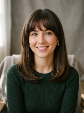 Collarbone-Length Cut with Rounded Fringe