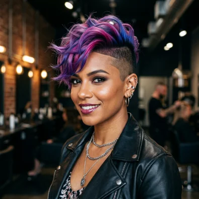 Colored Top With Shaved Sides