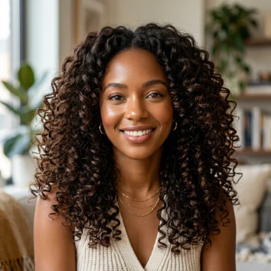 Dark Chocolate Brown for Curly Hair