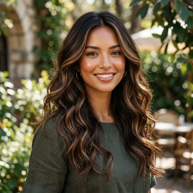 Dark Chocolate Brown with Caramel Highlights