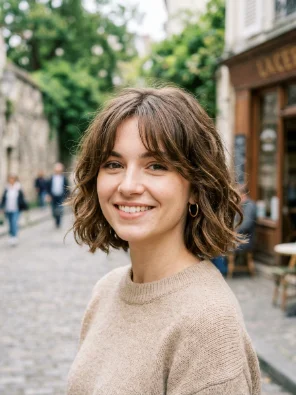 Layered Bob with Curtain Bangs