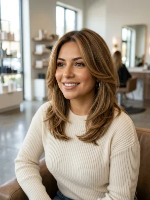 Layered Lob with Face-Framing Pieces