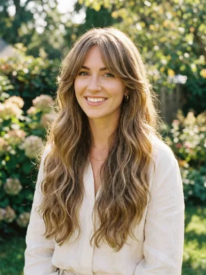 Long Cut with Curtain Bangs